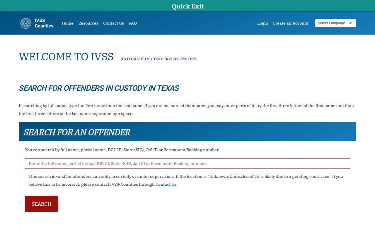 Tarrant County VINELink inmate search replacement and release notification portal